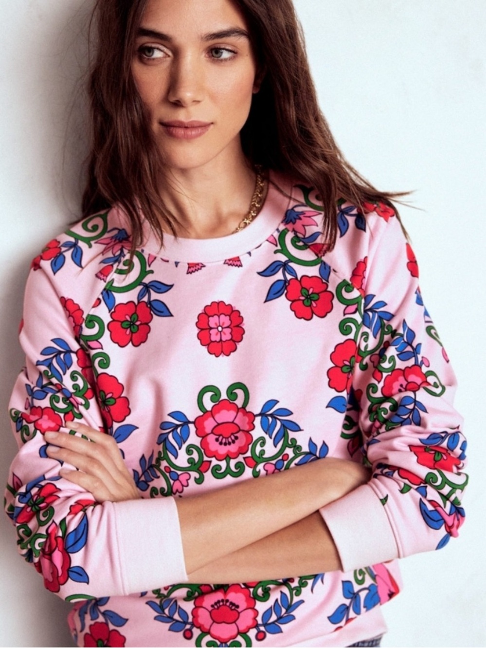 Boden Rosa Printed Sweatshirt